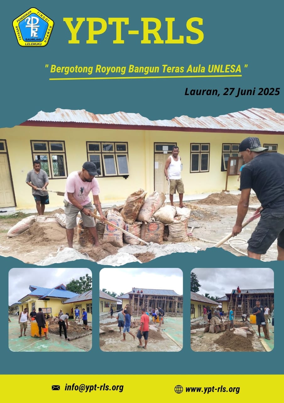 Gotong Royong Pegawai YPT-RLS Cor Teras Aula UNLESA
